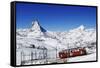 Gornergratbahn at Riffelberg, Matterhorn, Zermatt, Valais, Switzerland-Norbert Eisele-Hein-Framed Stretched Canvas