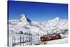 Gornergratbahn at Riffelberg, Matterhorn, Zermatt, Valais, Switzerland-Norbert Eisele-Hein-Stretched Canvas