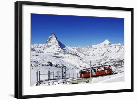 Gornergratbahn at Riffelberg, Matterhorn, Zermatt, Valais, Switzerland-Norbert Eisele-Hein-Framed Photographic Print