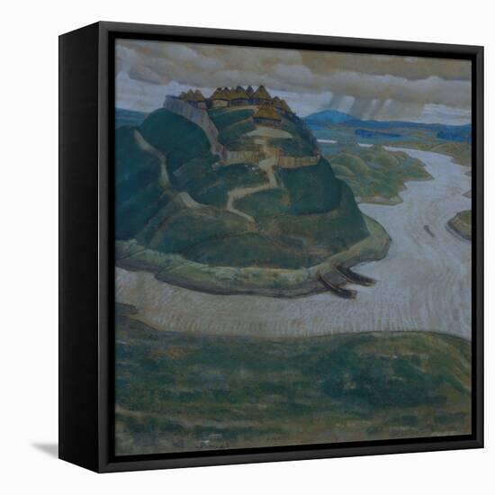 Gorodishche (Old Slavic Fortified Settlemen)-Nicholas Roerich-Framed Stretched Canvas