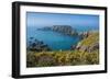 Gorse Blooming on the West of Coast of Sark with a View of the Island of Brecqhou-Michael Runkel-Framed Photographic Print