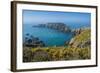 Gorse Blooming on the West of Coast of Sark with a View of the Island of Brecqhou-Michael Runkel-Framed Photographic Print