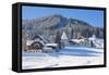 Gosau in Winter, Gosau, Salzkammergut, Austria, Europe-Miles Ertman-Framed Stretched Canvas