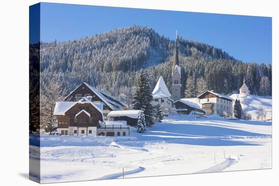 Gosau in Winter, Gosau, Salzkammergut, Austria, Europe-Miles Ertman-Stretched Canvas