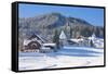 Gosau in Winter, Gosau, Salzkammergut, Austria, Europe-Miles Ertman-Framed Stretched Canvas