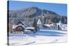 Gosau in Winter, Gosau, Salzkammergut, Austria, Europe-Miles Ertman-Stretched Canvas