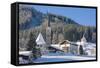 Gosau in Winter, Gosau, Salzkammergut, Austria, Europe-Miles Ertman-Framed Stretched Canvas