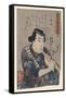 Goshaku Somegoro Playing Shakuhachi-Kuniyoshi Utagawa-Framed Stretched Canvas