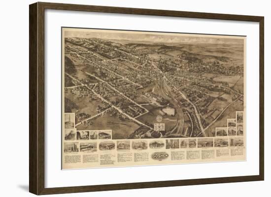 Goshen, New York - Panoramic Map-Lantern Press-Framed Art Print