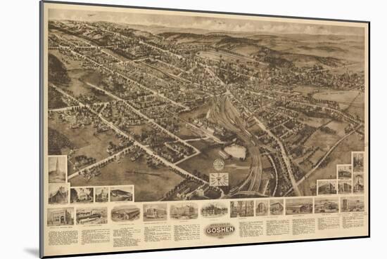 Goshen, New York - Panoramic Map-Lantern Press-Mounted Art Print