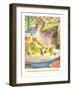 Goslings in Water Basin-null-Framed Art Print