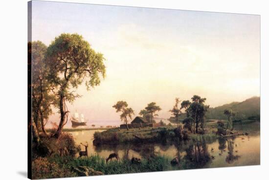 Gosnold on the Island of Cuttyhunk-Albert Bierstadt-Stretched Canvas