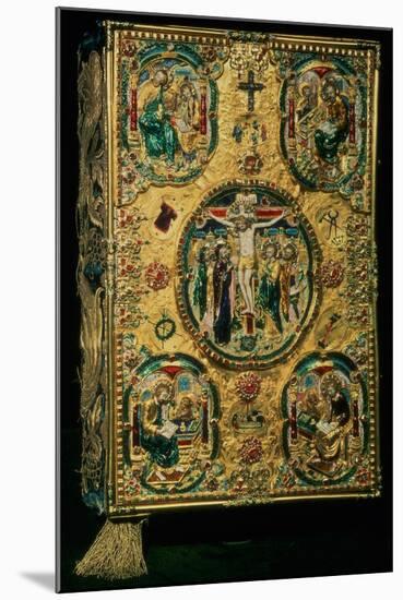 Gospel Cover, Gold with Repousse and Enamel Decoration, Set with Jewels, Russian, 12th Century-null-Mounted Giclee Print