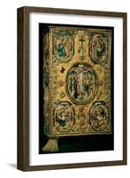 Gospel Cover, Gold with Repousse and Enamel Decoration, Set with Jewels, Russian, 12th Century-null-Framed Giclee Print