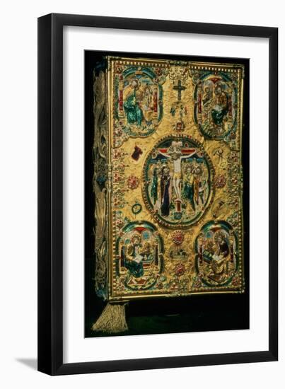 Gospel Cover, Gold with Repousse and Enamel Decoration, Set with Jewels, Russian, 12th Century-null-Framed Giclee Print