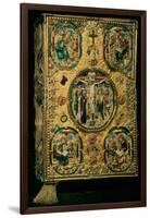 Gospel Cover, Gold with Repousse and Enamel Decoration, Set with Jewels, Russian, 12th Century-null-Framed Giclee Print
