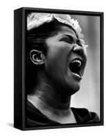 Gospel Singer Mahalia Jackson Singing at 'Prayer Pilgrimage for Freedom'-Paul Schutzer-Framed Stretched Canvas