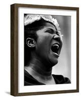 Gospel Singer Mahalia Jackson Singing at 'Prayer Pilgrimage for Freedom'-Paul Schutzer-Framed Premium Photographic Print