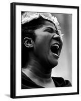 Gospel Singer Mahalia Jackson Singing at 'Prayer Pilgrimage for Freedom'-Paul Schutzer-Framed Premium Photographic Print