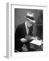 Gossip Columnist Walter Winchell Checking Script Before His Radio Broadcast at NBC Radio Studio-Alfred Eisenstaedt-Framed Photographic Print