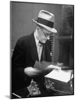 Gossip Columnist Walter Winchell Checking Script Before His Radio Broadcast at NBC Radio Studio-Alfred Eisenstaedt-Mounted Photographic Print