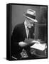 Gossip Columnist Walter Winchell Checking Script Before His Radio Broadcast at NBC Radio Studio-Alfred Eisenstaedt-Framed Stretched Canvas