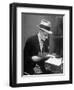 Gossip Columnist Walter Winchell Checking Script Before His Radio Broadcast at NBC Radio Studio-Alfred Eisenstaedt-Framed Photographic Print