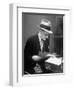 Gossip Columnist Walter Winchell Checking Script Before His Radio Broadcast at NBC Radio Studio-Alfred Eisenstaedt-Framed Photographic Print