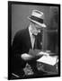 Gossip Columnist Walter Winchell Checking Script Before His Radio Broadcast at NBC Radio Studio-Alfred Eisenstaedt-Framed Photographic Print