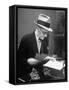 Gossip Columnist Walter Winchell Checking Script Before His Radio Broadcast at NBC Radio Studio-Alfred Eisenstaedt-Framed Stretched Canvas