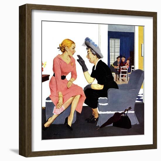 "Gossiping Neighbor", May 12, 1951-George Hughes-Framed Giclee Print