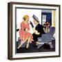 "Gossiping Neighbor", May 12, 1951-George Hughes-Framed Giclee Print