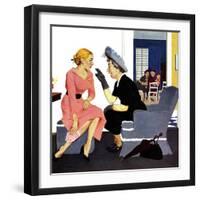 "Gossiping Neighbor", May 12, 1951-George Hughes-Framed Giclee Print