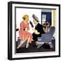 "Gossiping Neighbor", May 12, 1951-George Hughes-Framed Giclee Print