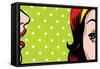 Gossiping Women, Comic Books Style-lavitrei-Framed Stretched Canvas