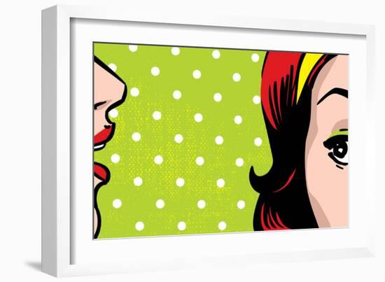 Gossiping Women, Comic Books Style-lavitrei-Framed Art Print