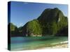 Gota Beach and Limestone Cliffs, Camarines Sur, Caramoan National Park, Philippines, Southeast Asia-Kober Christian-Stretched Canvas