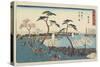 Gotenyama Hill in Bloom, 1830-1844-Utagawa Hiroshige-Stretched Canvas