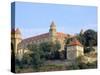 Gothic 15th Century Castle Dominates Bratislava at Dusk, Bratislava, Slovakia-Richard Nebesky-Stretched Canvas