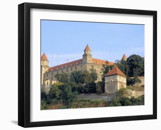 Gothic 15th Century Castle Dominates Bratislava at Dusk, Bratislava, Slovakia-Richard Nebesky-Framed Photographic Print