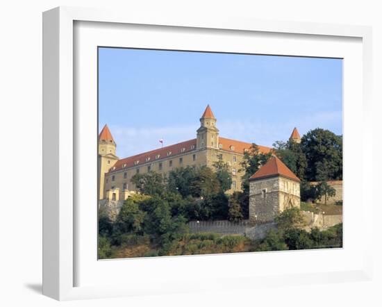 Gothic 15th Century Castle Dominates Bratislava at Dusk, Bratislava, Slovakia-Richard Nebesky-Framed Photographic Print