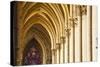 Gothic Arches and Capitals Inside the Notre Dame De Reims Cathedral-Julian Elliott-Stretched Canvas