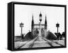 Gothic Bridge and Railway Railroad over the Rhine in Strasbourg Alsace East of France after 1870-null-Framed Stretched Canvas