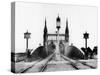 Gothic Bridge and Railway Railroad over the Rhine in Strasbourg Alsace East of France after 1870-null-Stretched Canvas