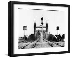Gothic Bridge and Railway Railroad over the Rhine in Strasbourg Alsace East of France after 1870-null-Framed Photo