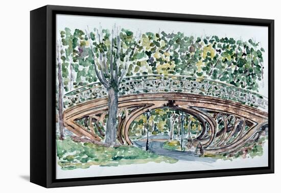 Gothic Bridge, Central Park-Anthony Butera-Framed Stretched Canvas