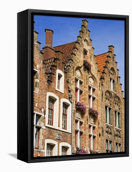 Gothic Buildings on Van Eyck Plaza, Bruges, West Flanders, Belgium, Europe-null-Framed Stretched Canvas