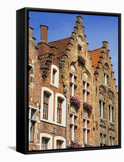 Gothic Buildings on Van Eyck Plaza, Bruges, West Flanders, Belgium, Europe-null-Framed Stretched Canvas