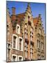 Gothic Buildings on Van Eyck Plaza, Bruges, West Flanders, Belgium, Europe-null-Mounted Photographic Print