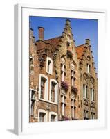 Gothic Buildings on Van Eyck Plaza, Bruges, West Flanders, Belgium, Europe-null-Framed Photographic Print